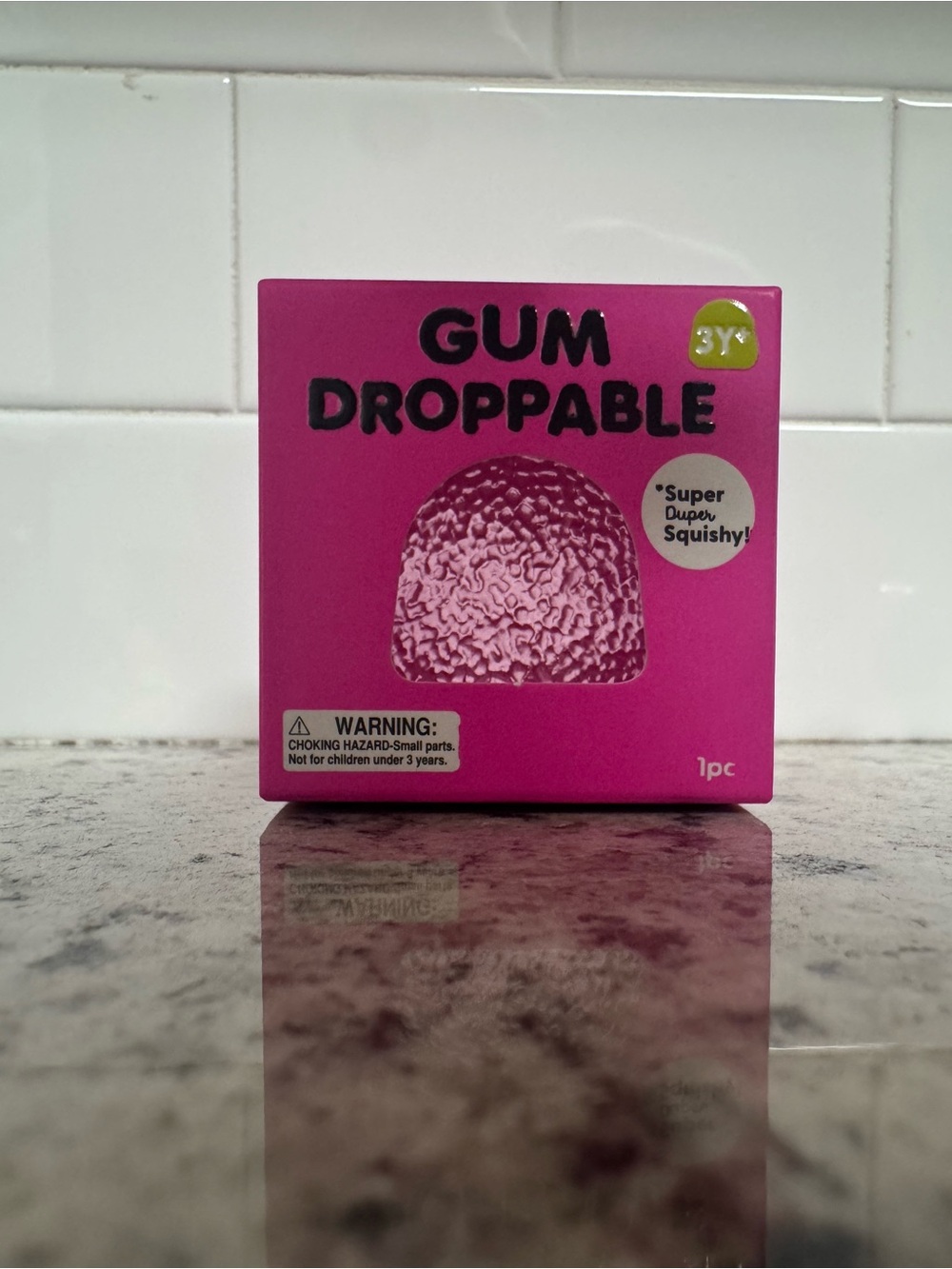 Gum Droppable Squishy Toy - Pink